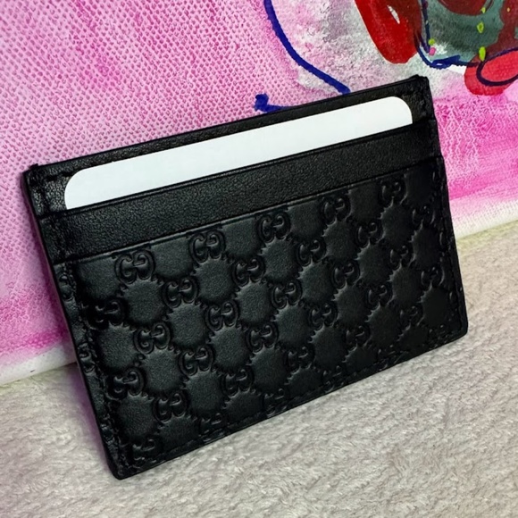 🌟Gucci Microguccissima Black Leather Card Holder 🌟 - Picture 1 of 2